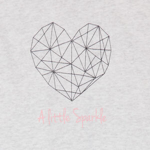 Robe manches courtes en molleton avec coeur et papillon printés 