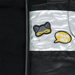 Doudoune sans manches bicolore doublée micropolaire avec badges 