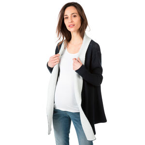 Gilet de grossesse en maille bicolore 