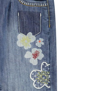 Jeans 7/8ème avec print et patchs 