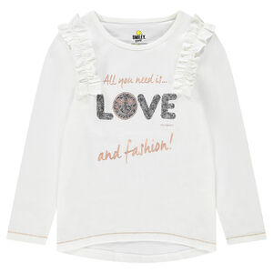 Tee-shirt manches longues en jersey avec Smiley en sequins 