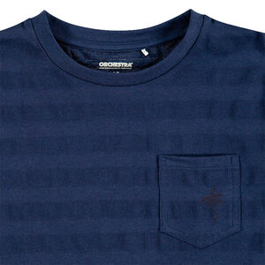 Tee-shirt manches courtes avec effet de rayures et poche 