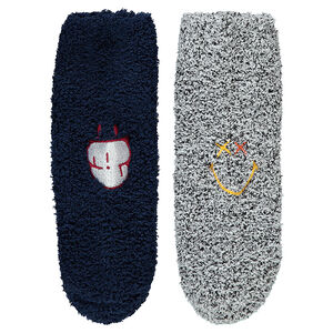 Lot de 2 paires de chaussettes en bouclette avec motifs brodés SmileyWorld 