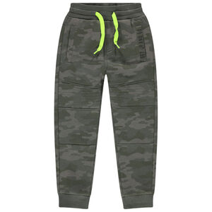 Pantalon de jogging imprimé camouflage et cordons fluos  