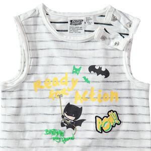 Ensemble avec débardeur rayé print Batman et bermuda avec logo en bouclette 