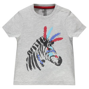 Tee-shirt manches courtes en jersey avec animal printé 