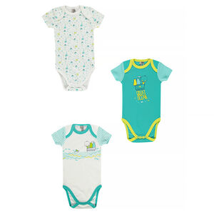 Lot de 3 bodies manches courtes avec print fantaisie esprit marin 