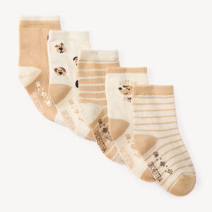 Lot de 5 chaussettes bébé garçon motifs chiens et rayures 