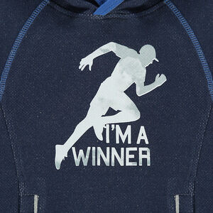 Sweat en molleton à capuche avec print esprit sport et poches zippées 