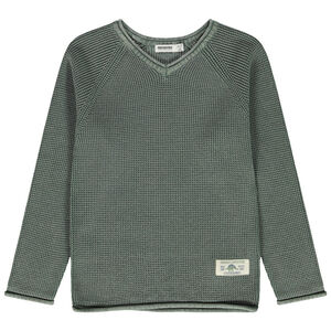 Pull en tricot fantaisie uni garçon 