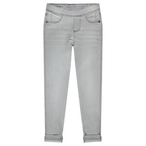 Junior - Jegging gris effet used coupe skinny  
