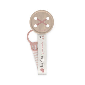 Attache-sucette ruban Birdies rose 