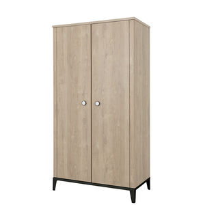 Armoire 2 portes Marcel Chêne & noir 