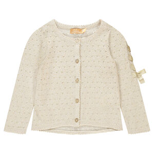 Gilet de cérémonie en tricot irisé avec liens en satin 