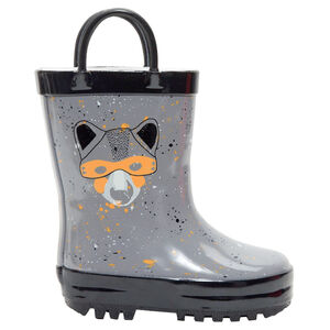 Bottes de pluie avec effet de taches de peinture et renard printé 
