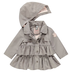 Trench taupe volanté doublé sherpa 