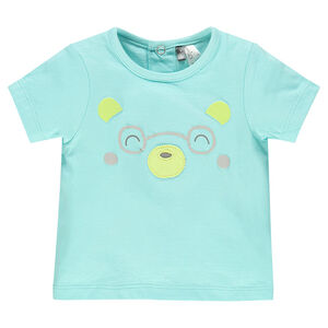 Tee-shirt manches courtes avec motif ours sur le devant 
