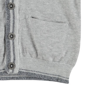 Gilet de cérémonie en tricot avec finitions en bord-côte rayé  