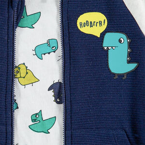 Jogging en molleton avec print dinosaure et crête en relief 