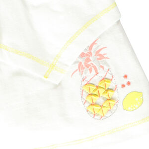 Tunique à volants et noeuds avec prints ananas et citron 