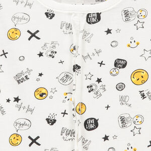 Tee-shirt manches longues en jersey avec Smiley printé all-over 