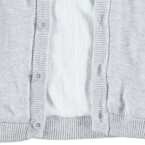 Gilet en tricot gris chiné avec doublure en sherpa 