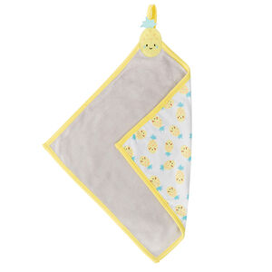 Doudou carré en coton éponge et jersey imprimé fruits 
