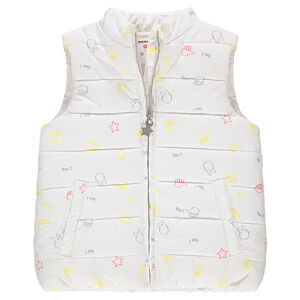 Doudoune sans manches matelassée avec motifs imprimés all-over 