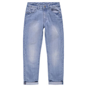 Junior - Jeans effet used et crinkle avec poches  