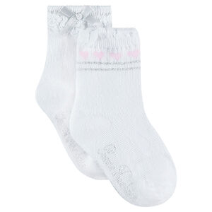 Lot de 2 paires de chaussettes assorties avec motif et noeud en satin 