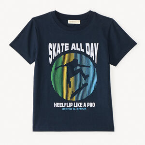 T-shirt manches courtes broderie skateur garçon 