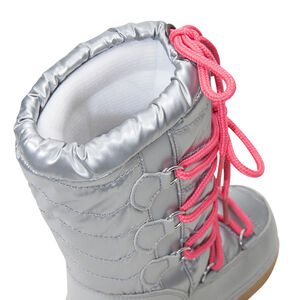 Après-ski argentés effet matelassé à laçage du 24 au 27 