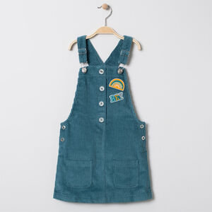 Robe salopette en velours côtelé à badges 