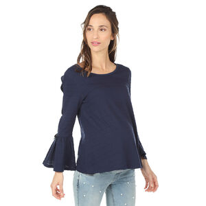 Tee-shirt de grossesse en maille fantaisie avec manches ajourées 