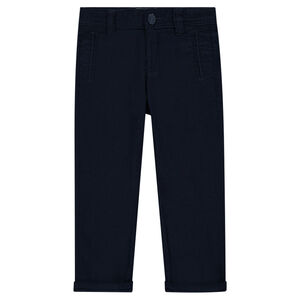 Pantalon en coton fantaisie uni 