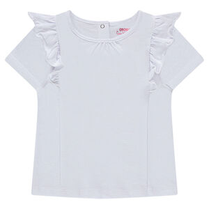Tee-shirt manches courtes en jersey avec volants 