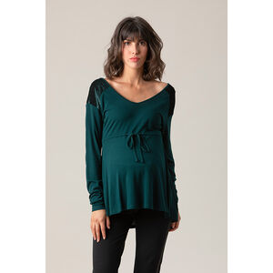 Tunique de grossesse en maille à empiècements en velours 