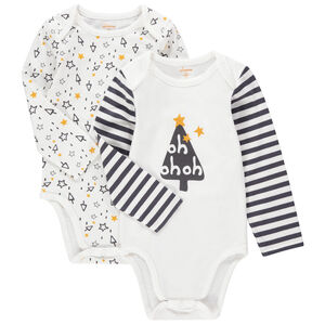 Lot de 2 bodies manches longue print sapins de Noël 