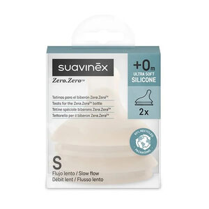 Lot de 2 tétines en silicone anti-colique Zero.Zero débit lent S Light 