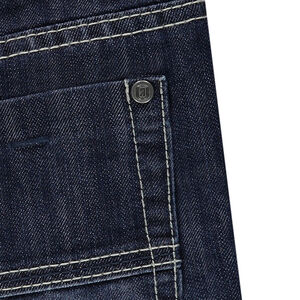 Bermuda en jeans effet used et crinkle 