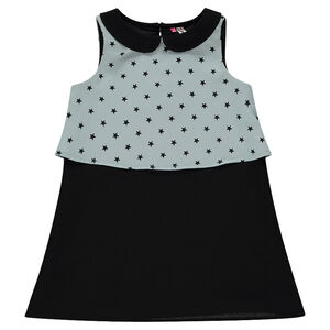 Robe sans manches effet 2 en 1 imprimée / unie 