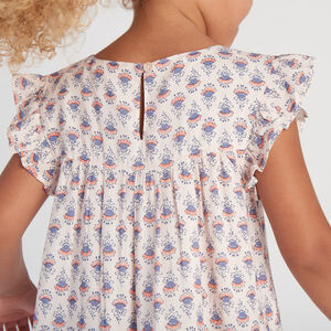 Robe manches courtes imprimé floral fille 