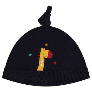 Bonnet en jersey avec girafe brodée 