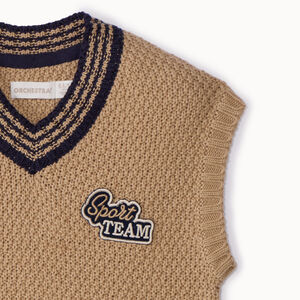 Pull sans manches avec badge fantaisie en twill garçon 