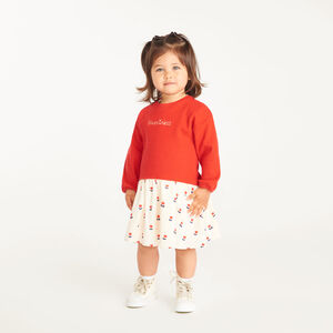Robe bébé fille effet 2 en 1 imprimé tulipe 