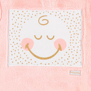 Pyjama en sherpa et velours avec Smiley patché et rayures contrastées 