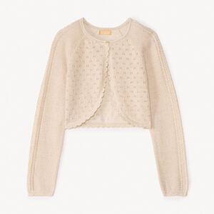 Gilet boléro en tricot ajouré fille 
