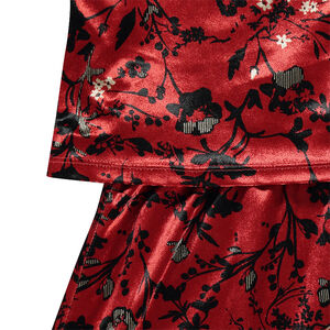 Junior - Robe effet 2 en 1 en panne de velours imprimée 