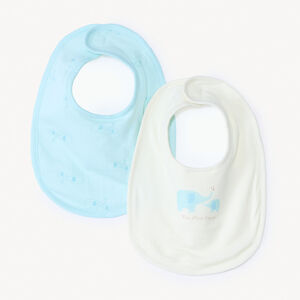 Lot de 2 bavoirs motifs éléphants pour bébé garçon 