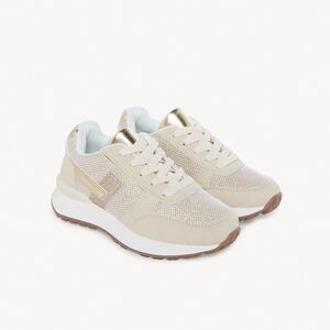 Sneakers étincelantes à touches dorés fille 